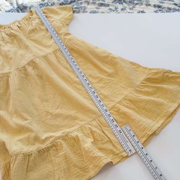Pact Dress Womens Large Organic Coastal Double Gauze Yellow Midi - Picture 5 of 10